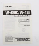 Teac 480C/W 410 Stereo Double Cassette Deck Owner's Manual Original. Fixed Price $12.65.