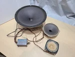 Vtg Speakers Set Of 3, Utah 12", Jensen 6" & Lafayette 4", W/ XN-640. Fixed Price $58.65.
