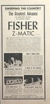 Fisher Z-matic Model 50-AZ Amplifier Long Island Ny Vintage Print Ad 1955. Fixed Price $14.77.