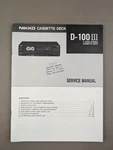 Nikko D-100 Iii 3 Head Stereo Cassette Deck Service Manual D-811. Fixed Price $74.95.