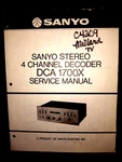 Sanyo Stereo 4 Channel Decoder Original Service Repair Manual. Fixed Price $19.95.
