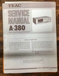 Teac A-380 Cassette Deck Service Manual *original*. Fixed Price $19.97.