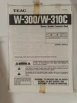 Tascam Teac W-300/W-310C Stereo Double Cassette Deck Service Manual. Fixed Price $24.95.
