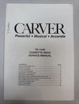 Vintage Carver Service Manual Model Number TD-1440. Fixed Price $30.00.