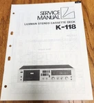 Luxman K-118 Cassette Deck Service Manual Original. Fixed Price $9.50.