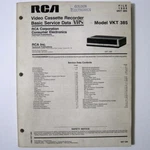 Rca Vcr Vkt 385 - File 1984 Service Manual First Printing. Fixed Price $39.96.