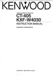 Kenwood CT-405 Cassette Player Owners Instruction Manual. Fixed Price $22.24.