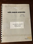 Audio Research Model SP-3A-1 Preamplifier Instruction Manual Original Oem. Fixed Price $99.99.