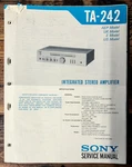 Sony TA-242 Amplifier Service Manual *original*. Fixed Price $14.97.