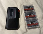 Vintage Sony M-470 Micro Cassette Voice Recorder Tested Works + Tapes. Fixed Price $50.00.