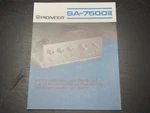 Pioneer SA-7500 Ii Stereo Amplifier Original Catalogue / Brochure Japan Printed. Fixed Price $8.74.