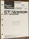 Pioneer CT-W650R W550R Stereo Cassette Service Repair Manual With Microfiche. Fixed Price $14.94.