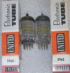 Pair 5965 United By Ge Nos Same Code Vacuum Tubes, TV-7D Test Will Combine Shi. Fixed Price $14.95.