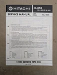 Hitachi D-850 Stereo Cassette Tape Deck Service Manual D-4805. Fixed Price $64.95.