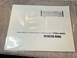 Nikko Integrated Amplifier Trm- 800 / Instruction Manual Excellent Cond.. Fixed Price $25.00.