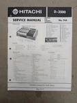 Hitachi D-3500 Service Manual For Stereo Cassette Tape Deck D-4802. Fixed Price $64.95.