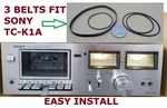 Pc Kit Fits Sony TC-K1A TCK1A Cassette Player (4 New Belts). Fixed Price $15.95.