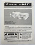Hitachi D-E12 Cassette Owners Instruction Manual Vintage Original. Fixed Price $15.95.