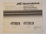Jvc KD-V33 Cassette Deck Owner User Manual Instruction Book, Original Genuine. Fixed Price $15.00.