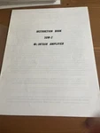 Mcintosh 50W-2 Amplifier Instruction Book. Fixed Price $10.00.