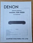 Denon DA-500 Original Service Manual D/a Converter Dac. Fixed Price $15.32.