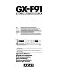 Akai GX-F91 Cassette Deck Owners Instruction Manual. Fixed Price $19.99.