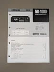 Nikko ND-1000 Stereo Cassette Deck Service Manual D-1945. Fixed Price $64.95.