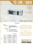 Sony Model TC-20F/20FB Stereo Cassette Deck Service Manual. Fixed Price $17.73.