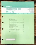 Sony MTL-10 Cassette Troubleshooting Guide Manual *original*. Fixed Price $24.97.