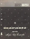 Marantz Service Manual Model AV251 Audio Controller Original Factory Repair Book. Fixed Price $19.98.