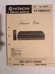 Hitachi VT-1300A NO.2407E Video Cassette Recorder Manual. Fixed Price $24.95.
