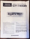 Pioneer CT-1150R Cassette Owner / User Manual *original*. Fixed Price $19.97.