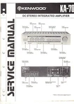 Original Service Manual Kenwood KA-70 Stereo Integrated Amplifier Repair. Fixed Price $19.98.