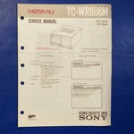 Sony TC-WR808M Service Manual Original Paper Oem Repair Guide Usa. Fixed Price $29.95.