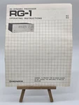 Genuine Pioneer RG-1 Operating Instructions Manual Oem. Fixed Price $34.95.
