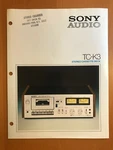 Original Marketing Brochure Sony TC-K3 Stereo Cassette Deck D602. Fixed Price $17.95.