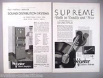 Webster Power Amplifier & Electric Turntable Pick-up 2-PAGE Print Ad 1930. Fixed Price $9.99.