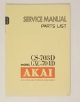 Akai Model CS-703D GXC-704D Cassette Deck Service Manual, Parts List. 64PG Japan. Fixed Price $24.99.