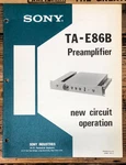 Sony TA-E86B / Preamplifier New Circuit Operation Manual *original*. Fixed Price $34.97.