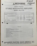 Mitsubishi DA-U155 Stereo Integrated Amplifier Original Service Repair Manual. Fixed Price $15.95.