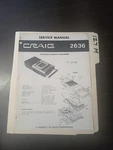 Craig 2636 Service Manual Original Repair Book Portable Cassette Recorder. Fixed Price $49.99.