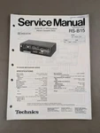 Technics Cassette Deck RS-B15 Service Manual D-4895. Fixed Price $54.95.