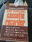 Used Realistic Battery/ac Cassette Recorder Cat.no 26-1205. Fixed Price $19.99.