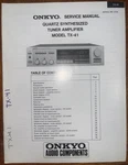Onkyo TX-41 Tuner Amplifier Service Manual Original. Fixed Price $29.99.