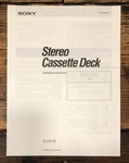 Sony TC-FX110 Cassette Owners / User Manual *original*. Fixed Price $19.97.