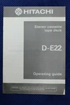 Scarce Hitachi Stereo Cassette Tape Deck D-E22 Operating Manual. Fixed Price $8.00.