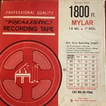Realistic Recording :tape 1800 Ft Mylar Cat No. 44-754A , (7" To Reel). Fixed Price $19.95.