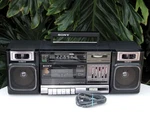 Vtg Sony CFS-1000 Boombox Black Am/fm Stereo Cassette Tape Deck Read Radio Works. Fixed Price $39.99.