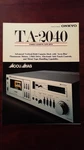 Onkyo TA-2040 Stereo Cassette Tape Deck Sales Brochure Vintage 1981. Fixed Price $19.95.