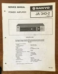 Sanyo Ja 340-2 Amplifier Service Manual *original*. Fixed Price $11.98.